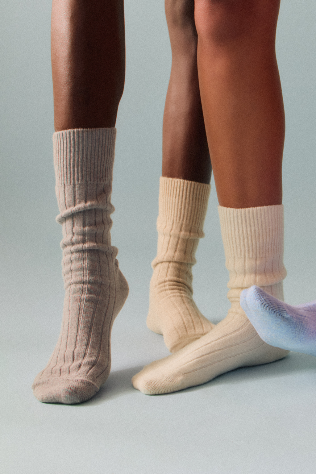 Grey Merino Bed Socks  by Pairs -  L