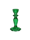 Dark Green Glass Candle Holder