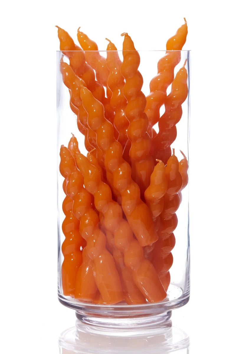 Single Spiral Taper Candle - Tangerine